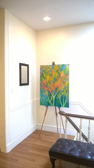 Original art for sale at UGallery.com | Trees by the Window by Naoko Tadotsu | $1,675 | oil painting | 40' h x 30' w | photo 3
