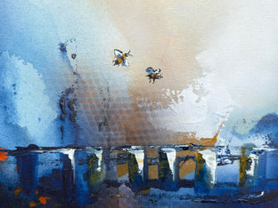 Blue Flying by Yamilet Sempe |   Closeup View of Artwork 