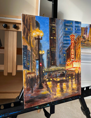 Original art for sale at UGallery.com | Chicago by Yangzi Xu | $400 | oil painting | 14' h x 11' w | photo 2