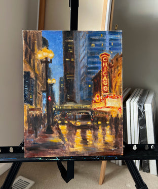 Original art for sale at UGallery.com | Chicago by Yangzi Xu | $400 | oil painting | 14' h x 11' w | photo 3
