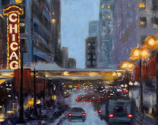 Evening, Chicago by Yangzi Xu |   Closeup View of Artwork 