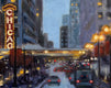 Original art for sale at UGallery.com | Evening, Chicago by Yangzi Xu | $675 | oil painting | 16' h x 20' w | thumbnail 4