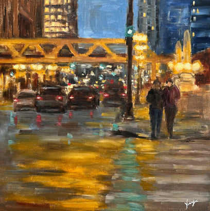 Evening on Wacker Drive by Yangzi Xu | Artwork Main Image