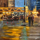 Original art for sale at UGallery.com | Evening on Wacker Drive by Yangzi Xu | $375 | oil painting | 12' h x 12' w | thumbnail 1