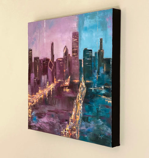 Fire and Rain by Yangzi Xu |  Side View of Artwork 