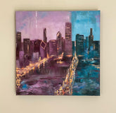 Original art for sale at UGallery.com | Fire and Rain by Yangzi Xu | $550 | oil painting | 16' h x 16' w | thumbnail 3