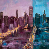 Original art for sale at UGallery.com | Fire and Rain by Yangzi Xu | $550 | oil painting | 16' h x 16' w | thumbnail 1