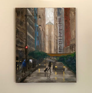 La Salle Street, Rainy Day by Yangzi Xu |  Context View of Artwork 