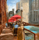 Original art for sale at UGallery.com | Lunch by the River by Yangzi Xu | $400 | oil painting | 12' h x 12' w | thumbnail 1