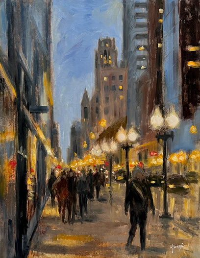 Michigan Ave by Yangzi Xu - oil painting | UGallery