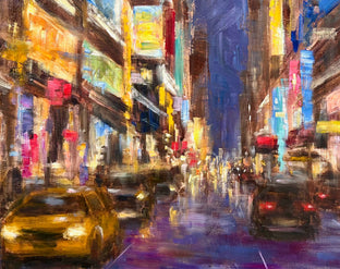 Original art for sale at UGallery.com | NYC Night by Yangzi Xu | $675 | oil painting | 16' h x 20' w | photo 4