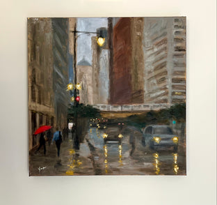 Rainy Afternoon, La Salle Street by Yangzi Xu |  Context View of Artwork 