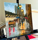 Original art for sale at UGallery.com | Rainy Afternoon on Michigan Ave by Yangzi Xu | $375 | oil painting | 12' h x 12' w | thumbnail 2