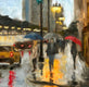 Original art for sale at UGallery.com | Rainy Afternoon on Michigan Ave by Yangzi Xu | $375 | oil painting | 12' h x 12' w | thumbnail 4