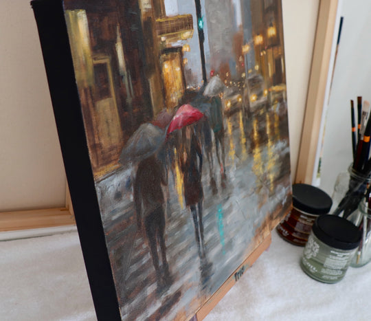 Rainy Afternoon on Wacker Dr. by Yangzi Xu - oil painting