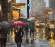 Original art for sale at UGallery.com | Rainy Afternoon on Wacker Dr. by Yangzi Xu | $750 | oil painting | 16' h x 20' w | thumbnail 4