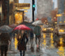 Original art for sale at UGallery.com | Rainy Afternoon on Wacker Dr. by Yangzi Xu | $750 | oil painting | 16' h x 20' w | thumbnail 4