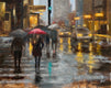 Original art for sale at UGallery.com | Rainy Afternoon on Wacker Dr. by Yangzi Xu | $750 | oil painting | 16' h x 20' w | thumbnail 1