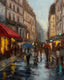 Original art for sale at UGallery.com | Rainy Day, Paris Market by Yangzi Xu | $400 | oil painting | 14' h x 11' w | thumbnail 4