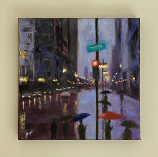The Umbrellas on Michigan Ave by Yangzi Xu |  Context View of Artwork 