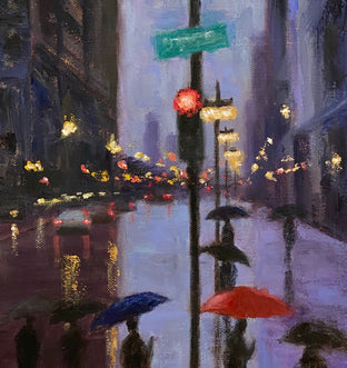 The Umbrellas on Michigan Ave by Yangzi Xu |   Closeup View of Artwork 
