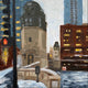 Original art for sale at UGallery.com | Winter, LaSalle St, #2 by Yangzi Xu | $400 | oil painting | 12' h x 12' w | thumbnail 4