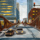 Original art for sale at UGallery.com | Winter, LaSalle St, #3 by Yangzi Xu | $400 | oil painting | 12' h x 12' w | thumbnail 1