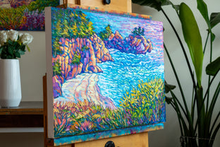 Original art for sale at UGallery.com | Big Sur Falls by Tao Bai | $1,225 | oil painting | 20' h x 28' w | photo 2