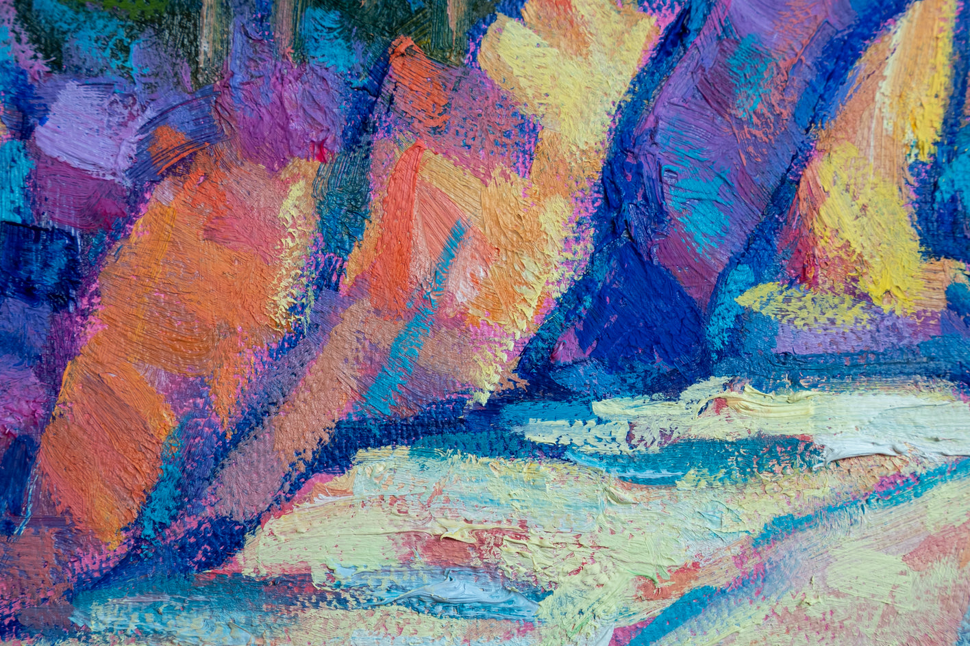 Big Sur Falls by Tao Bai |  Closeup View of Artwork 