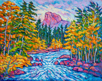 Original art for sale at UGallery.com | Canyon Stream by Tao Bai | $650 | oil painting | 16' h x 20' w | thumbnail 1