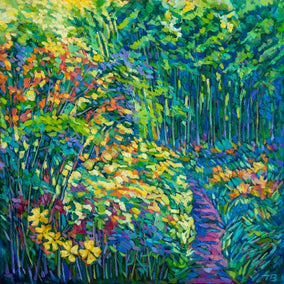 Original art for sale at UGallery.com | Path in the Garden by Tao Bai | $1,200 | oil painting | 24' h x 24' w