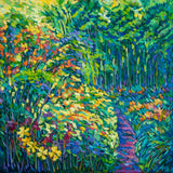 Original art for sale at UGallery.com | Path in the Garden by Tao Bai | $1,200 | oil painting | 24' h x 24' w | thumbnail 1