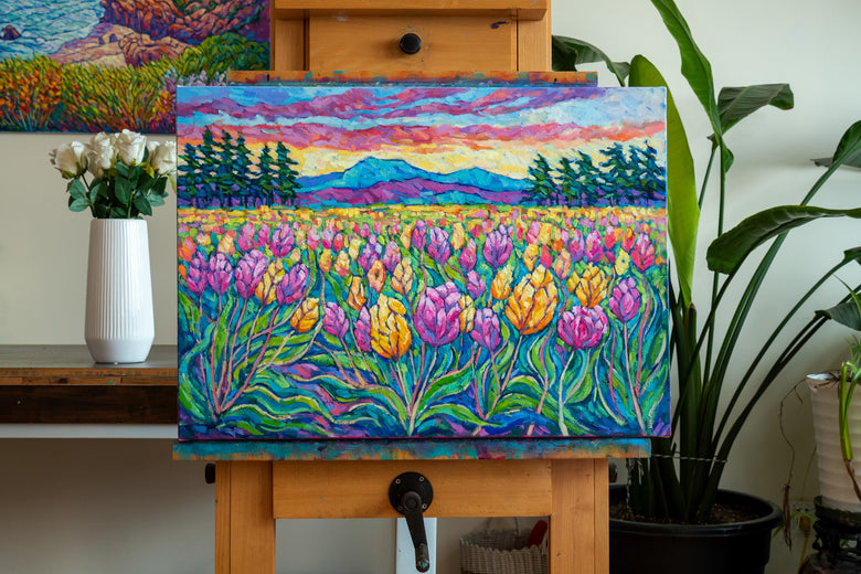 Sunset Tulips by Tao Bai |  Context View of Artwork 