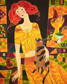 mixed media artwork by Yelena Sidorova titled Bright Cheerful Night