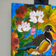 Original art for sale at UGallery.com | Colorful Ducks by Yelena Sidorova | $1,400 | mixed media artwork | 24' h x 24' w | thumbnail 2