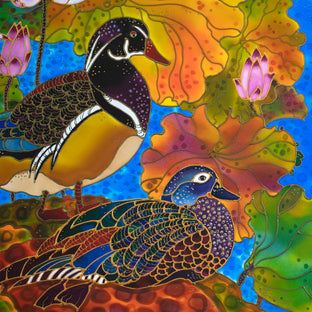 Original art for sale at UGallery.com | Colorful Ducks by Yelena Sidorova | $1,400 | mixed media artwork | 24' h x 24' w | photo 4