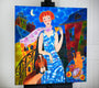 Original art for sale at UGallery.com | Evening Tea by Yelena Sidorova | $1,800 | mixed media artwork | 30' h x 30' w | thumbnail 3