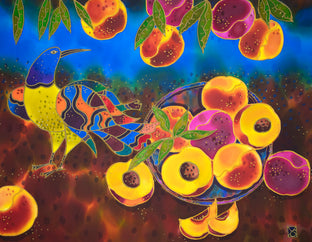 Fairytale Bird and Peaches by Yelena Sidorova |  Artwork Main Image 