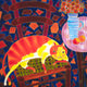 Original art for sale at UGallery.com | Ginger Cat by Yelena Sidorova | $1,200 | mixed media artwork | 24' h x 24' w | thumbnail 1