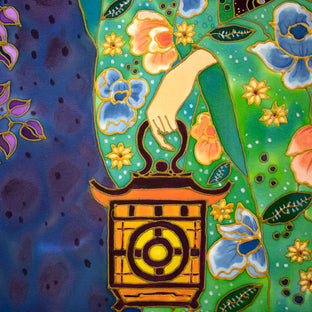 Magical Night and Blue Butterfly by Yelena Sidorova |   Closeup View of Artwork 