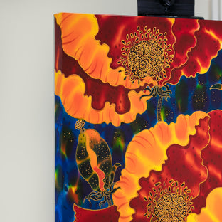 Original art for sale at UGallery.com | Poppies-3 by Yelena Sidorova | $1,200 | mixed media artwork | 24' h x 24' w | photo 2