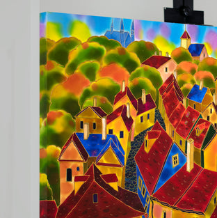 Red Roofs Prague - 3 by Yelena Sidorova |  Side View of Artwork 