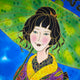 Original art for sale at UGallery.com | Summer Parasol by Yelena Sidorova | $2,375 | mixed media artwork | 40' h x 30' w | thumbnail 4