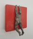 Original art for sale at UGallery.com | Small Being Climber on Red (Series 2/50) by Yelitza Diaz | $325 | mixed media artwork | 7' h x 6' w | thumbnail 2