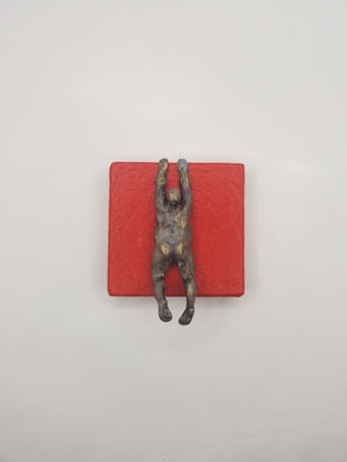 Original art for sale at UGallery.com | Small Being Climber on Red (Series 2/50) by Yelitza Diaz | $325 | mixed media artwork | 7' h x 6' w | photo 4