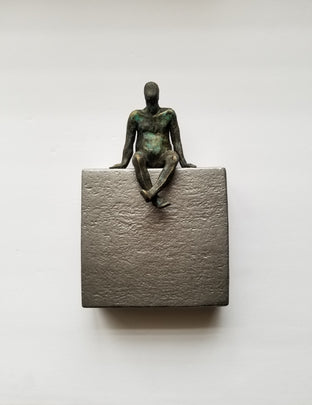 Original art for sale at UGallery.com | Small Being Sitting on Silver by Yelitza Diaz | $275 | mixed media artwork | 10.5' h x 7' w | photo 4