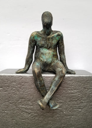 Original art for sale at UGallery.com | Small Being Sitting on Silver by Yelitza Diaz | $275 | mixed media artwork | 10.5' h x 7' w | photo 3