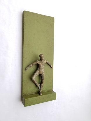 Small Being Standing on Green B by Yelitza Diaz |  Side View of Artwork 