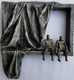 Original art for sale at UGallery.com | Small Beings on Window with Silver Curtain by Yelitza Diaz | $1,000 | mixed media artwork | 15' h x 14' w | thumbnail 2