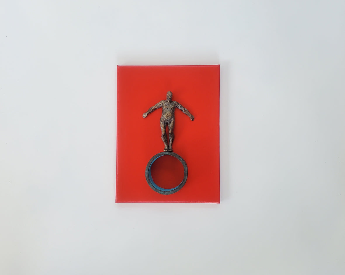 Balance on Red, Turquoise. by Yelitza Diaz |  Context View of Artwork 